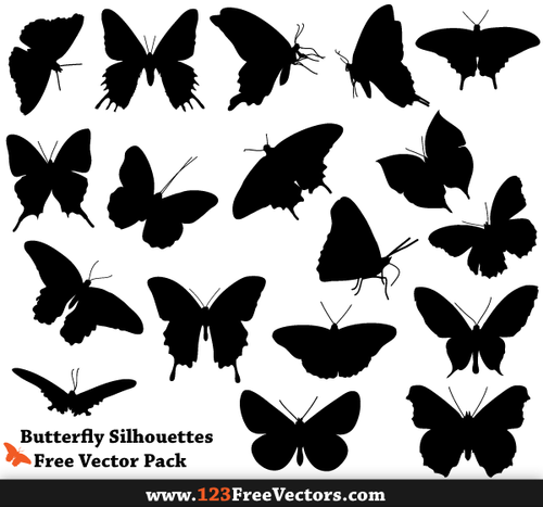 Kupu-kupu Silhouette Vector Pack